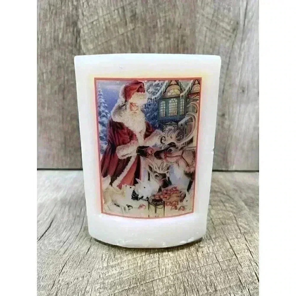Dona Gelsinger Glowing Art Christmas Candle Unused Santa Reindeer Snow Fox Bunny - Picture 1 of 5